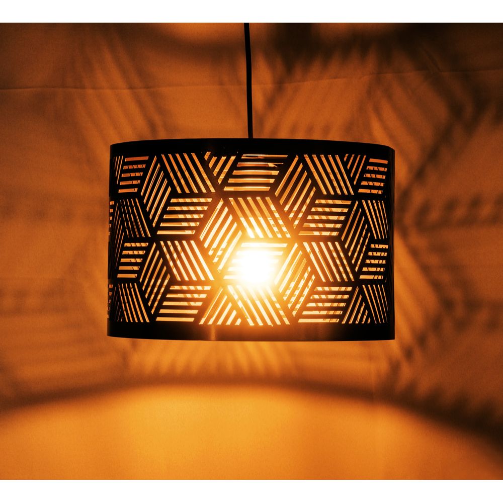 Lustre Pendente Para Sala Cúpula Vazada | Tam: 32x22cm | Cor: Cobre